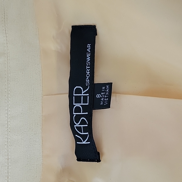 Yellow Linen blend Kasper Blazer/Jacket - Size 8 - Picture 8 of 11
